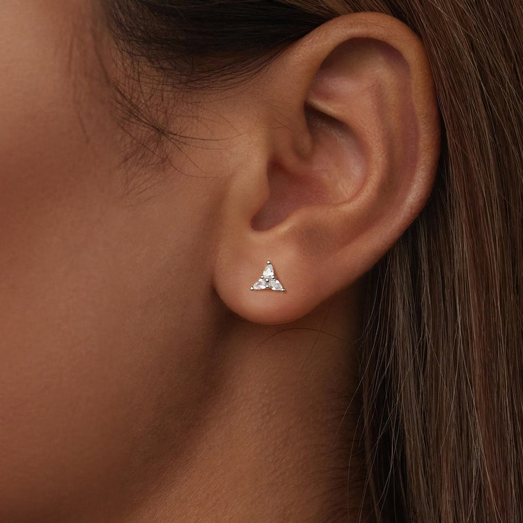 925 Sterling Silver Earrings with Pavé Setting CZ