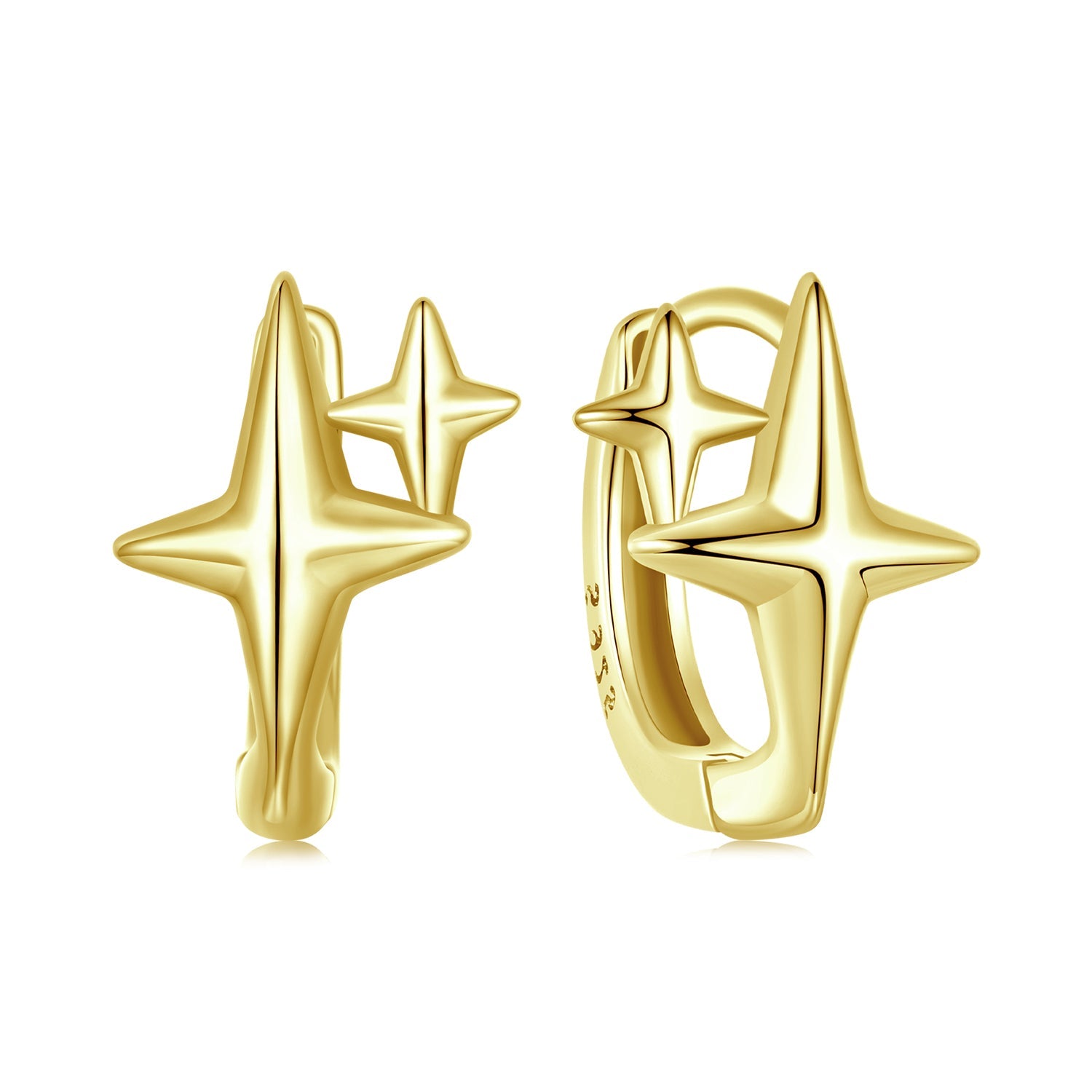 925 Sterling Silver Earrings with White Gold Plating, Size 1.2*0.9cm for Women