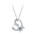 925 Sterling Silver Moissanite Necklace with Pendant and White Gold Plating for Women