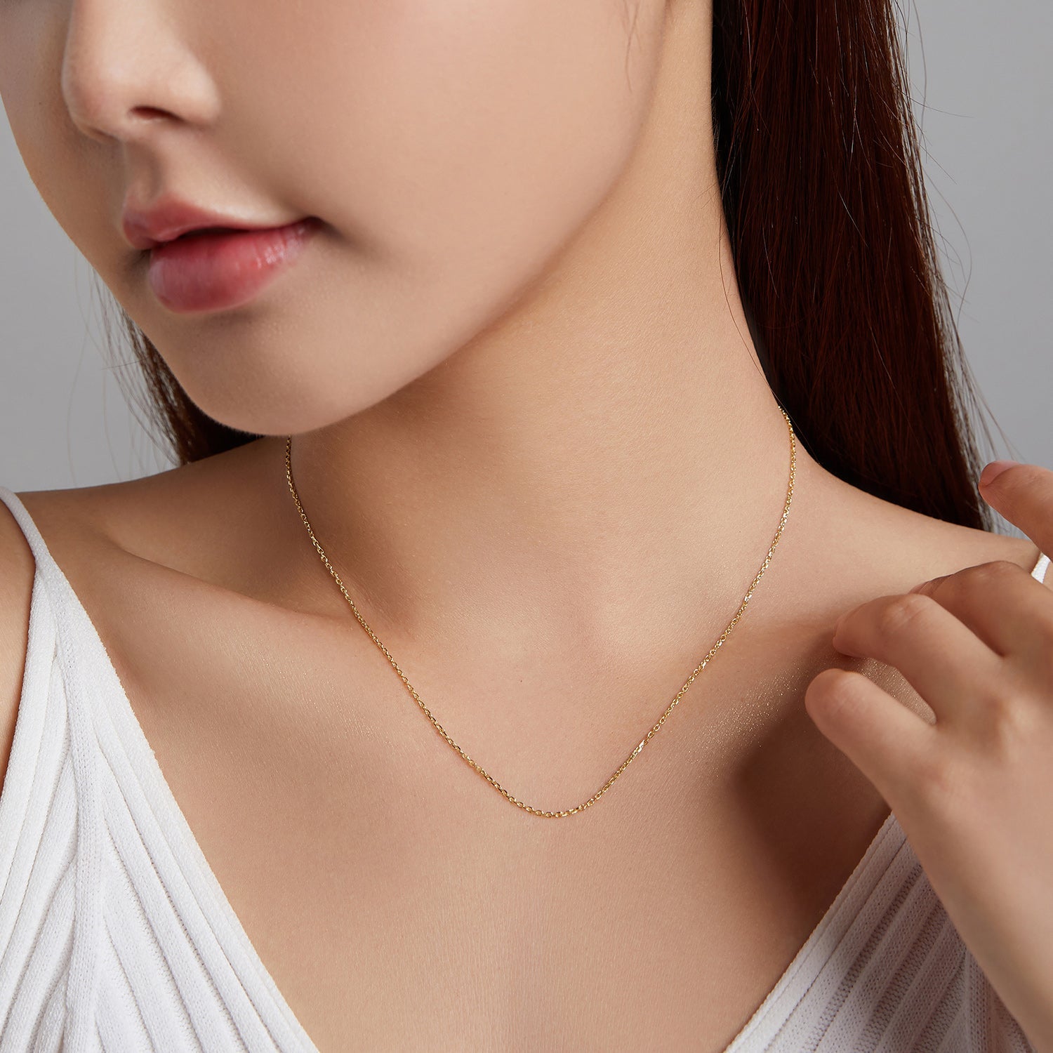 925 Sterling Silver Gold Plated 40cm Necklace for Women