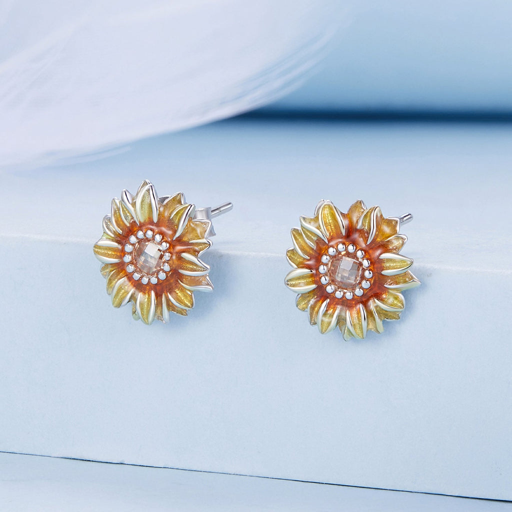 925 Sterling Silver Enamel & Glass Earrings for Women