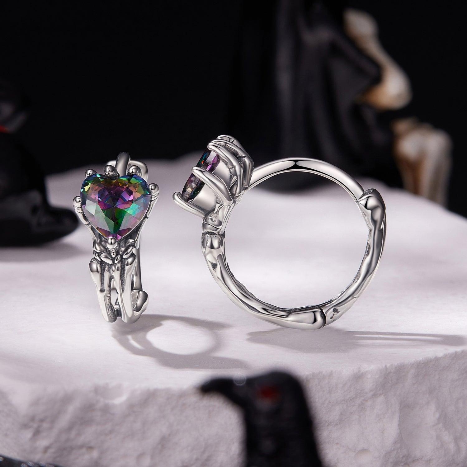 925 Sterling Silver Earrings with Transparent Glass for Women