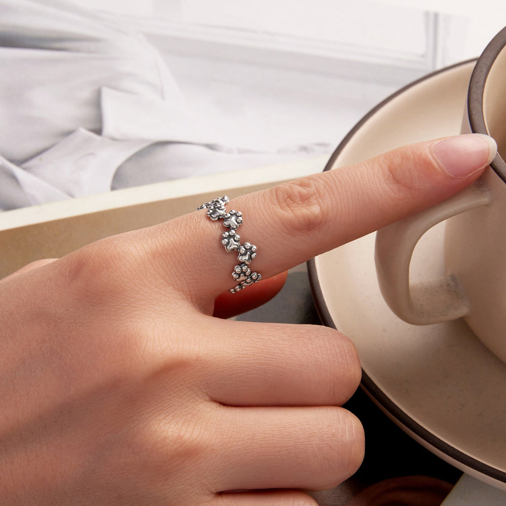 925 Sterling Silver Oxidized Silver 0.44cm Ring for Women