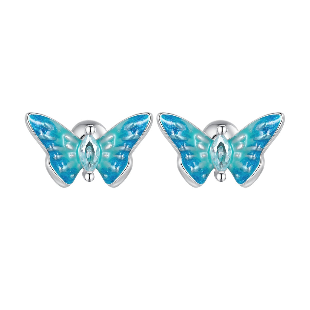 925 Sterling Silver Earrings with Enamel and CZ for Women