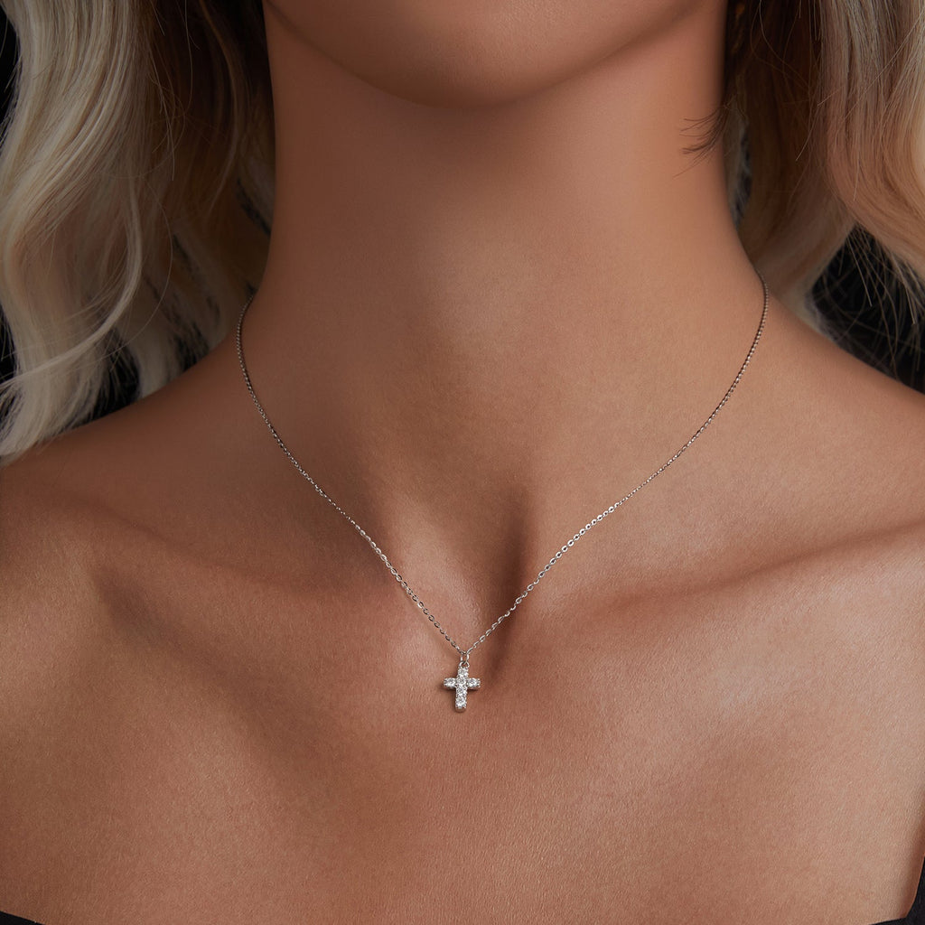 925 Sterling Silver Moissanite Pendant Necklace 40+5cm for Women