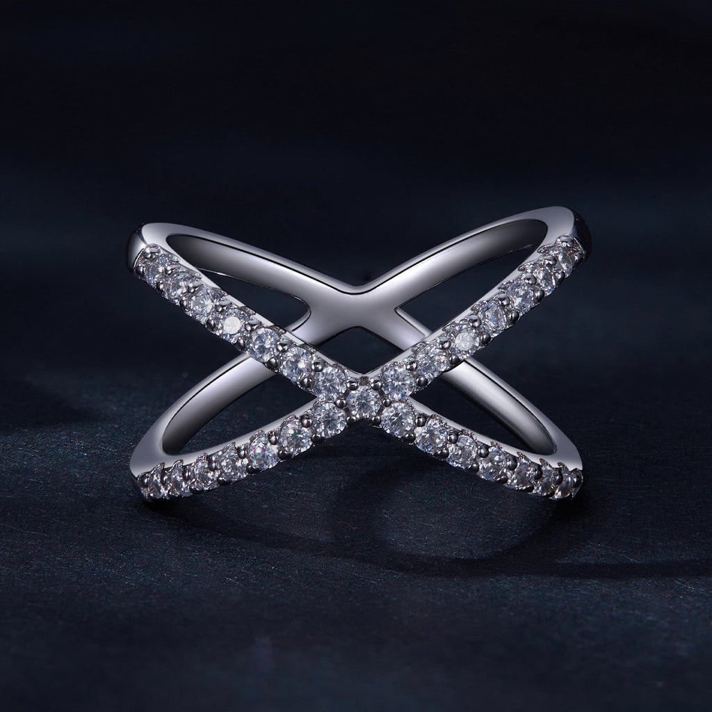 S925 Sterling Silver Moissanite Ring Size 8