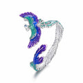 925 Sterling Silver Enamel Adjustable Ring for Women