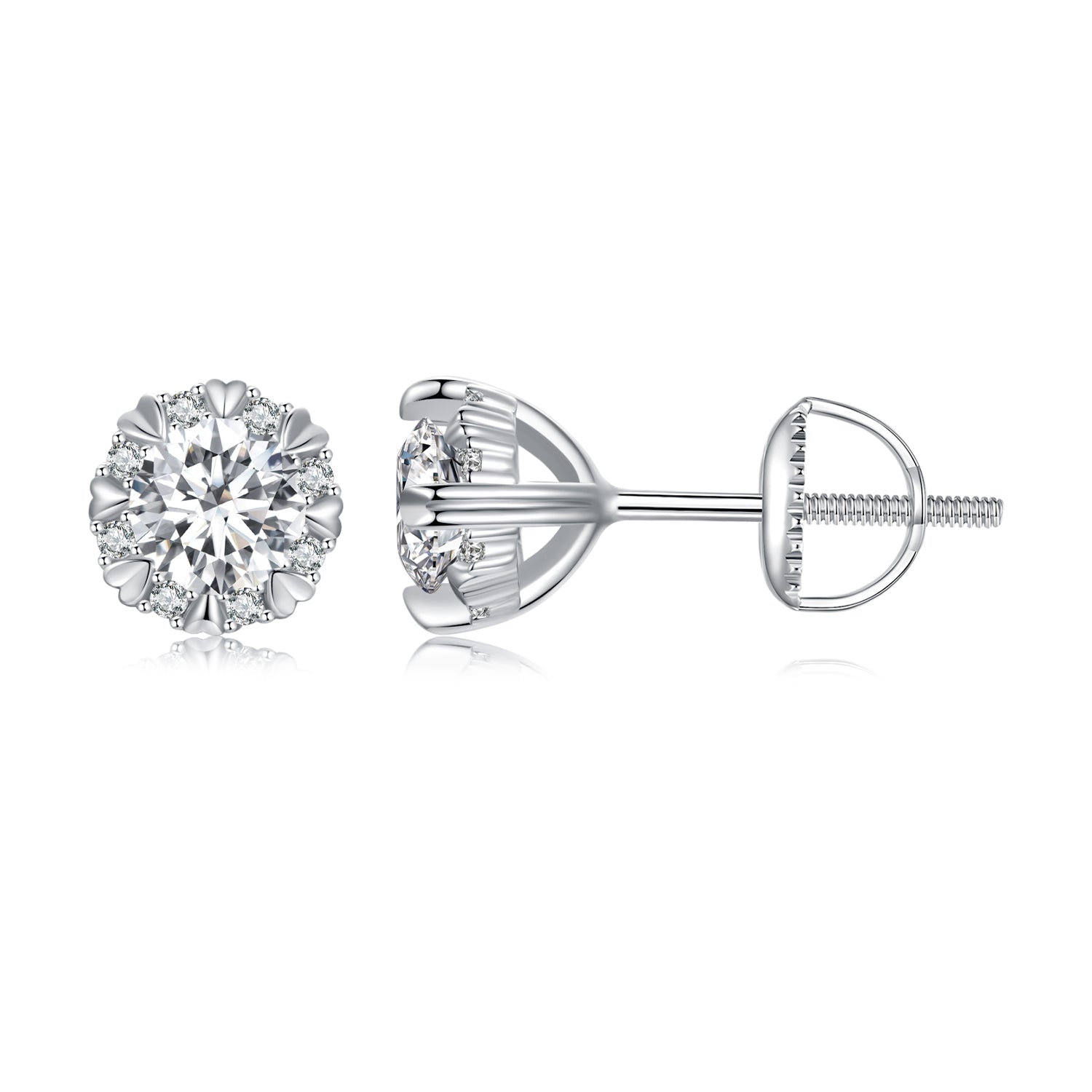925 Sterling Silver Moissanite 0.50 Carat Earrings for Women