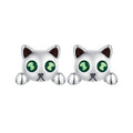 925 Sterling Silver Earrings with Enamel in Oxidized Finish