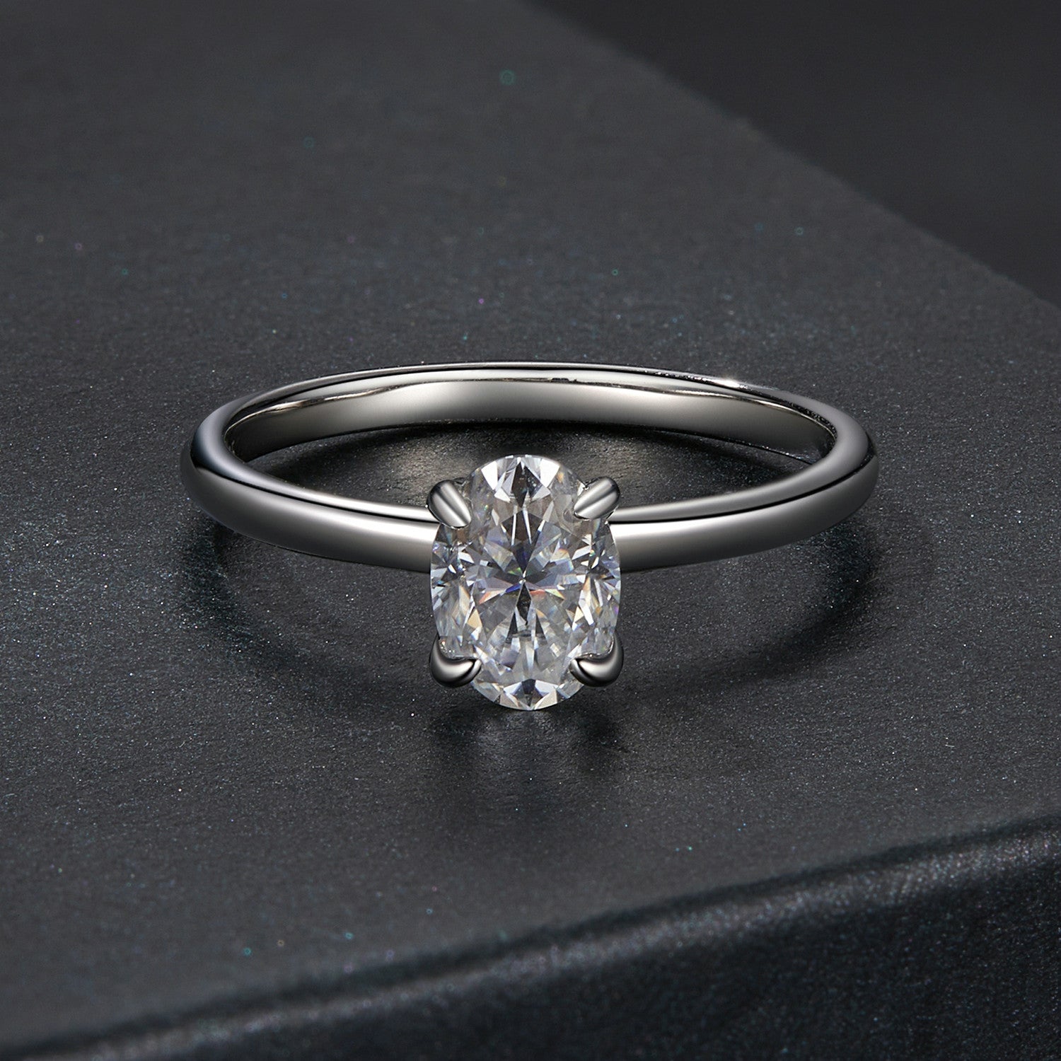 925 Sterling Silver Moissanite 1ct Ring Size 8