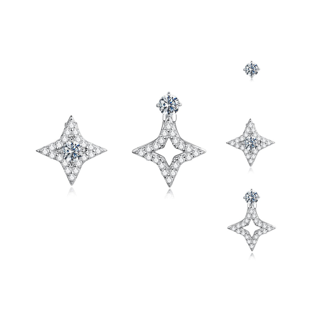 925 Sterling Silver Moissanite 0.1ct Earrings for Women