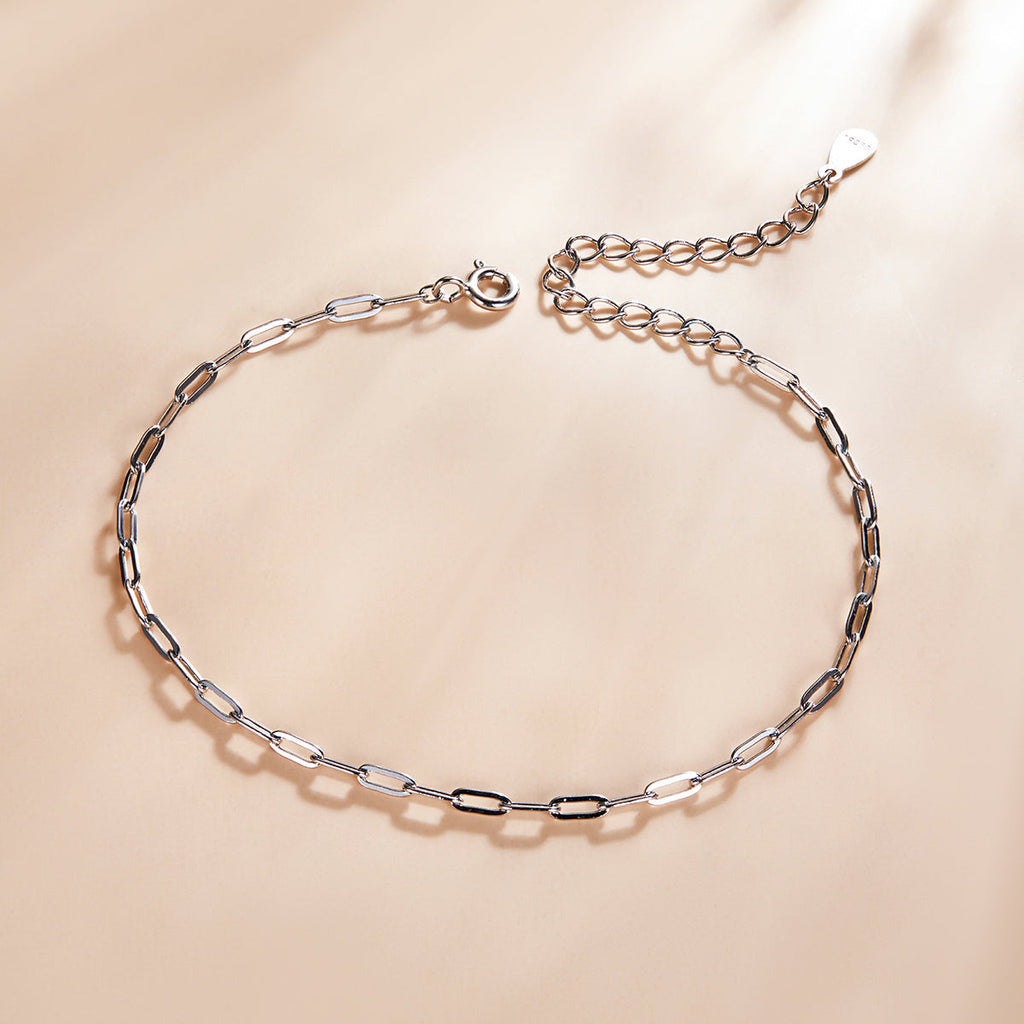 925 Sterling Silver & Plated Platinum Bracelet - 17+5cm Length