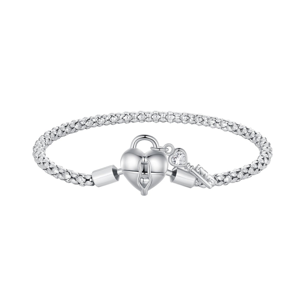 925 Sterling Silver Pavé Setting CZ Bracelet Size 17.0 for Women