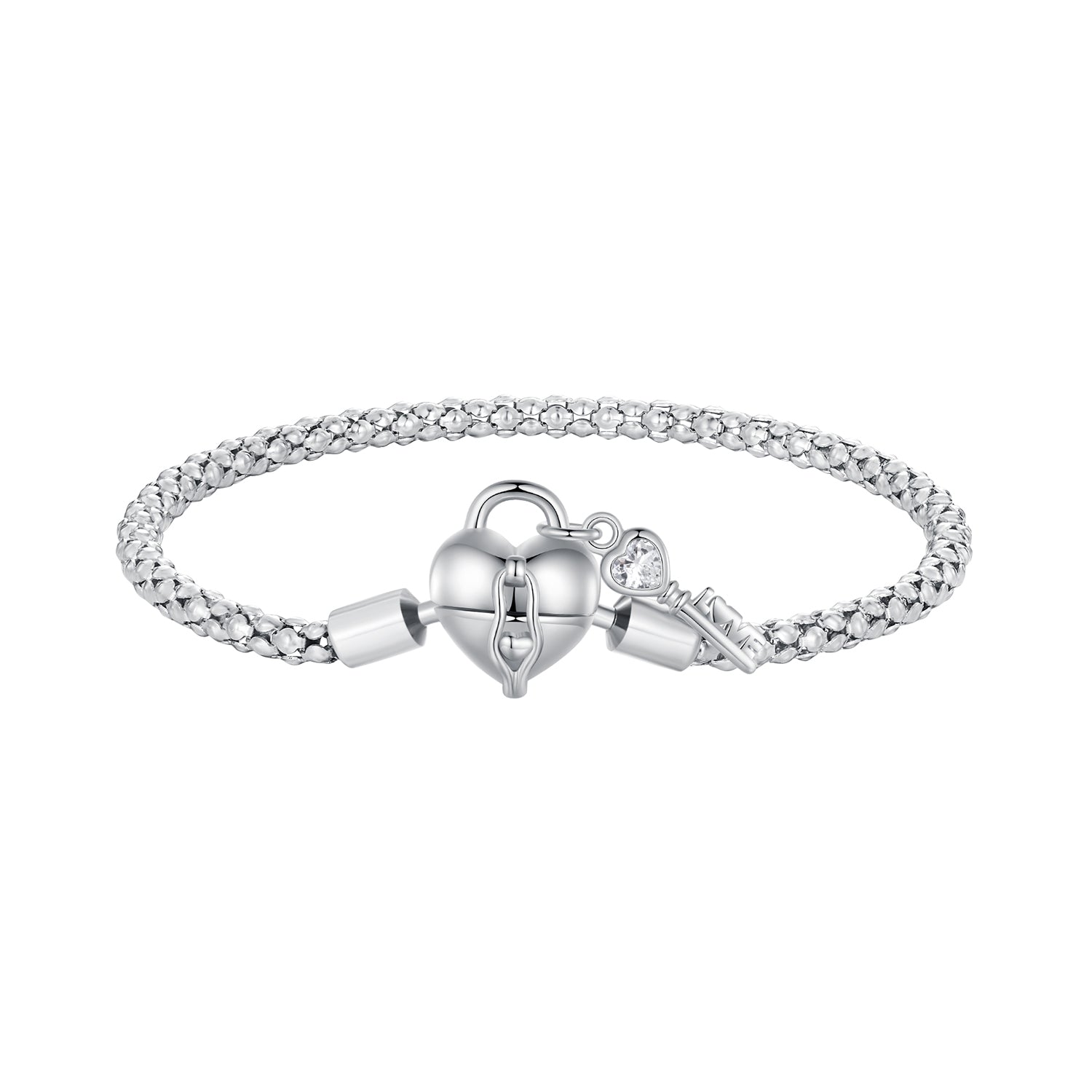 925 Sterling Silver Pavé Setting CZ Bracelet Size 17.0 for Women