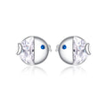 925 Sterling Silver Earrings with Pavé Setting CZ, Size 0.6*0.7cm, for Women