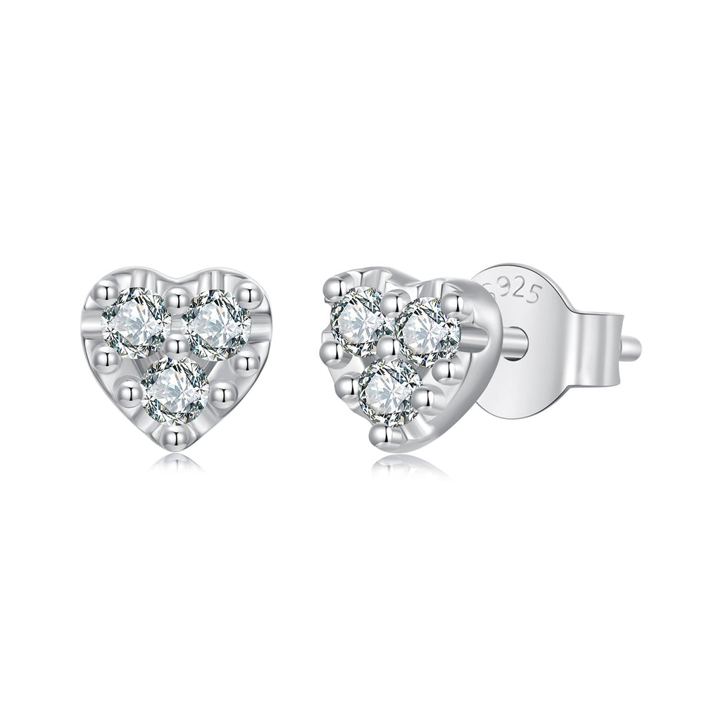 925 Sterling Silver Moissanite 0.03 Carat Earrings for Women