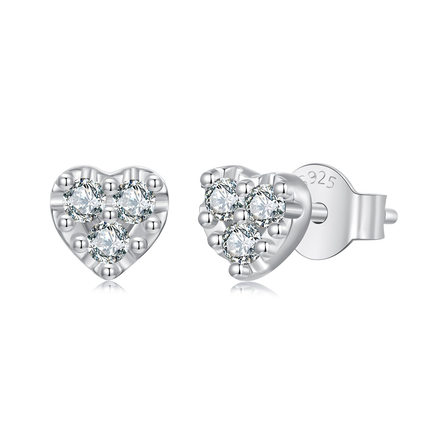 925 Sterling Silver Moissanite 0.03 Carat Earrings for Women
