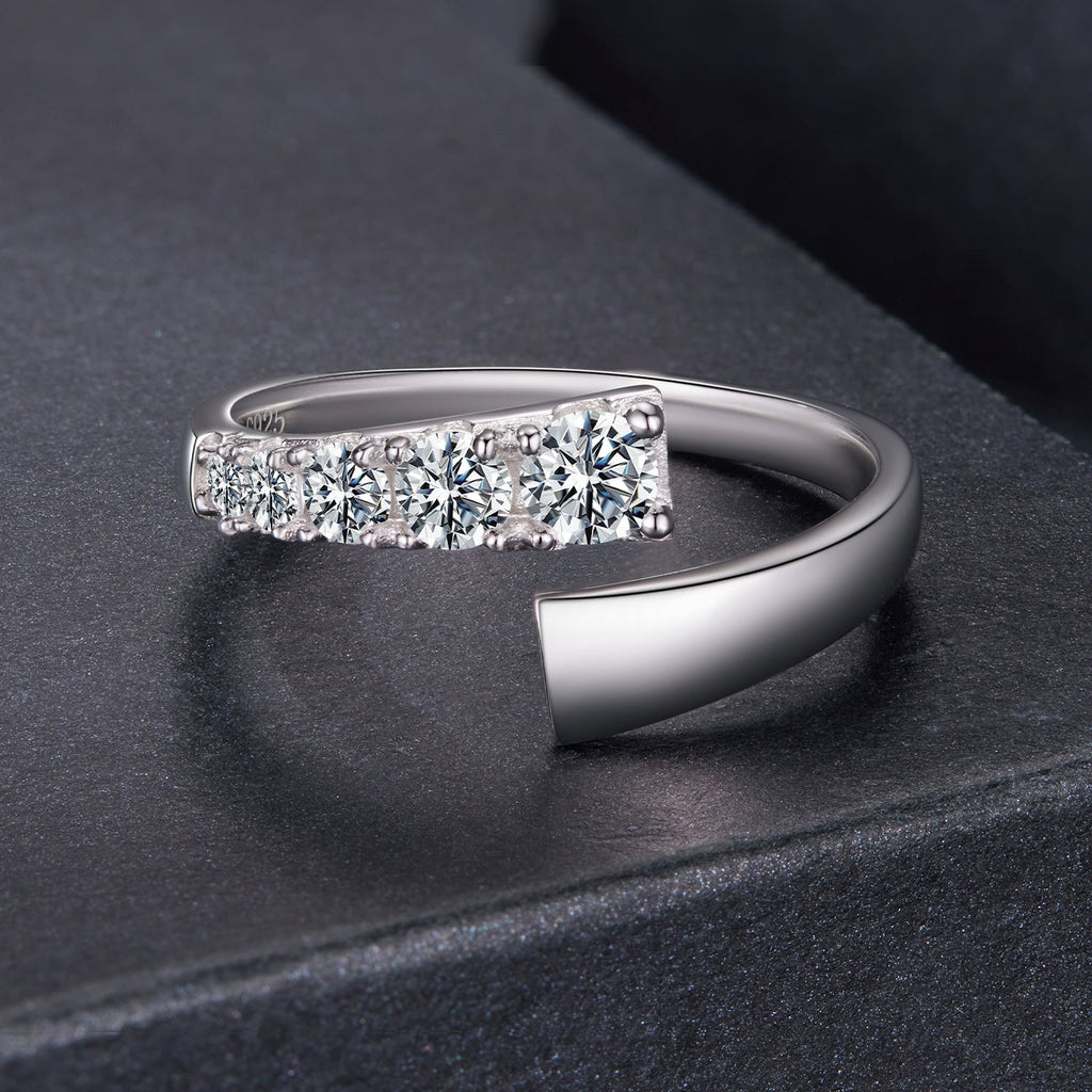 925 Sterling Silver Moissanite Ring Size E