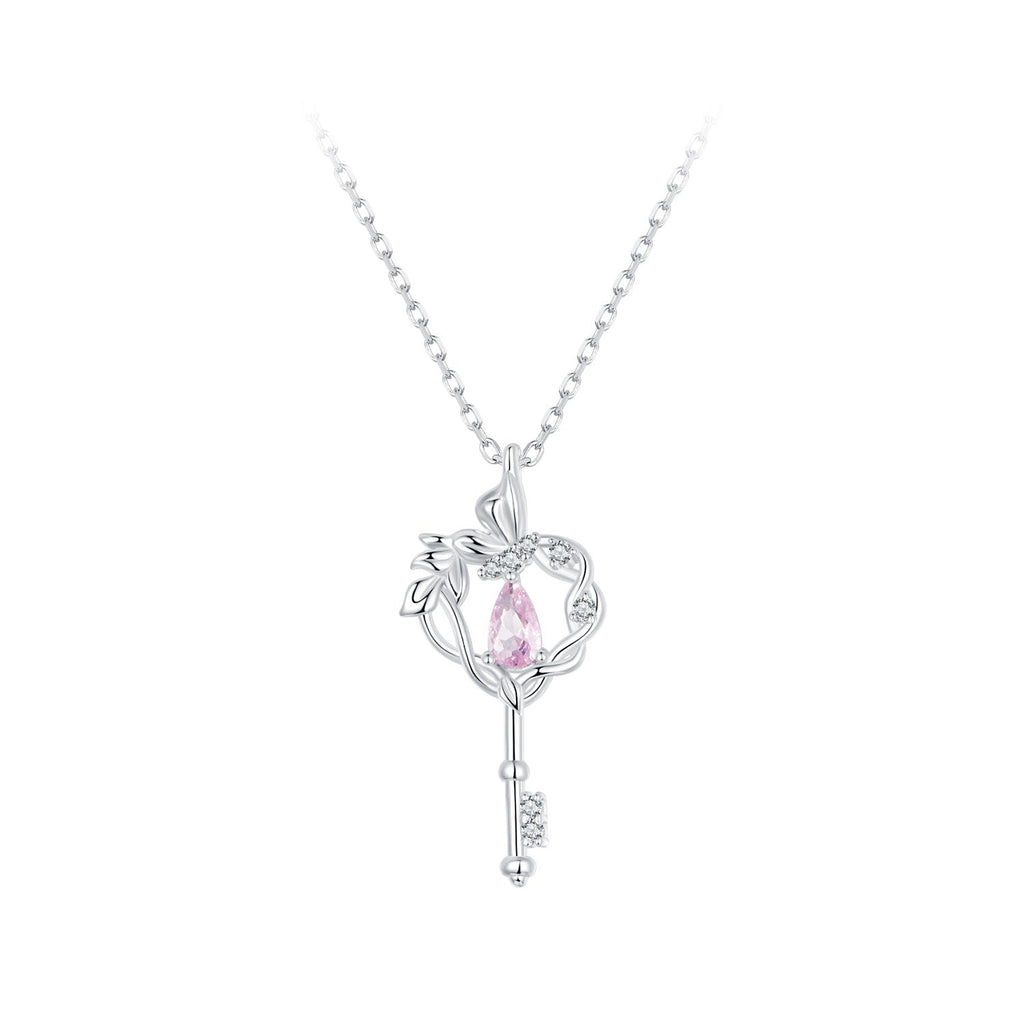 925 Sterling Silver Necklace with CZ in Pavé Setting, 400+50mm Length for Women