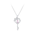 925 Sterling Silver Necklace with CZ in Pavé Setting, 400+50mm Length for Women