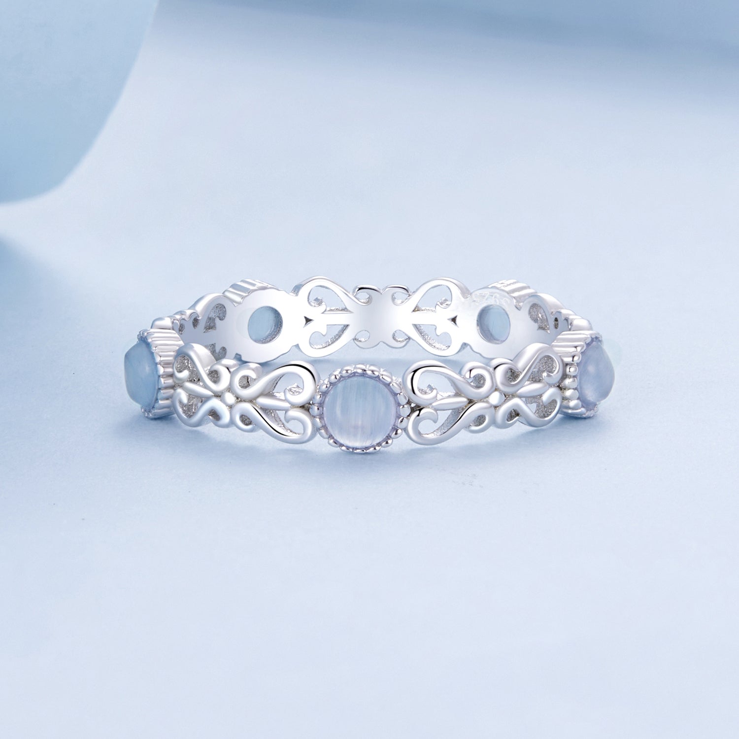 S925 Sterling Silver 4mm Platinum Plated Ring for Women Size 6.0