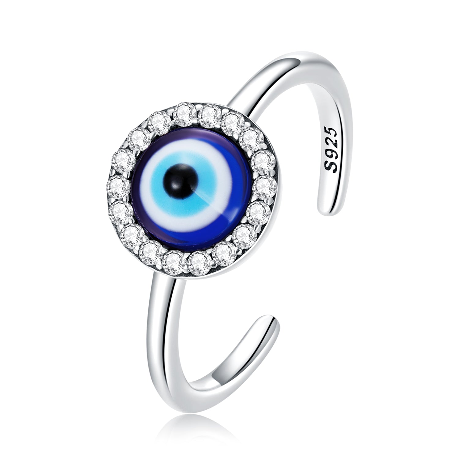 925 Sterling Silver Oxidized CZ Pavé Setting Ring
