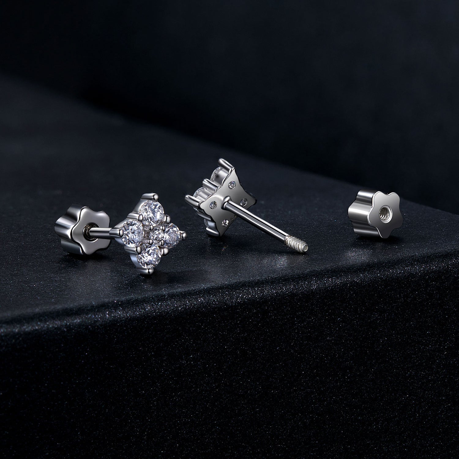 925 Sterling Silver 10mm Moissanite Earrings for Women