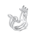 925 Sterling Silver Plated White Gold Adjustable Ring for Women
