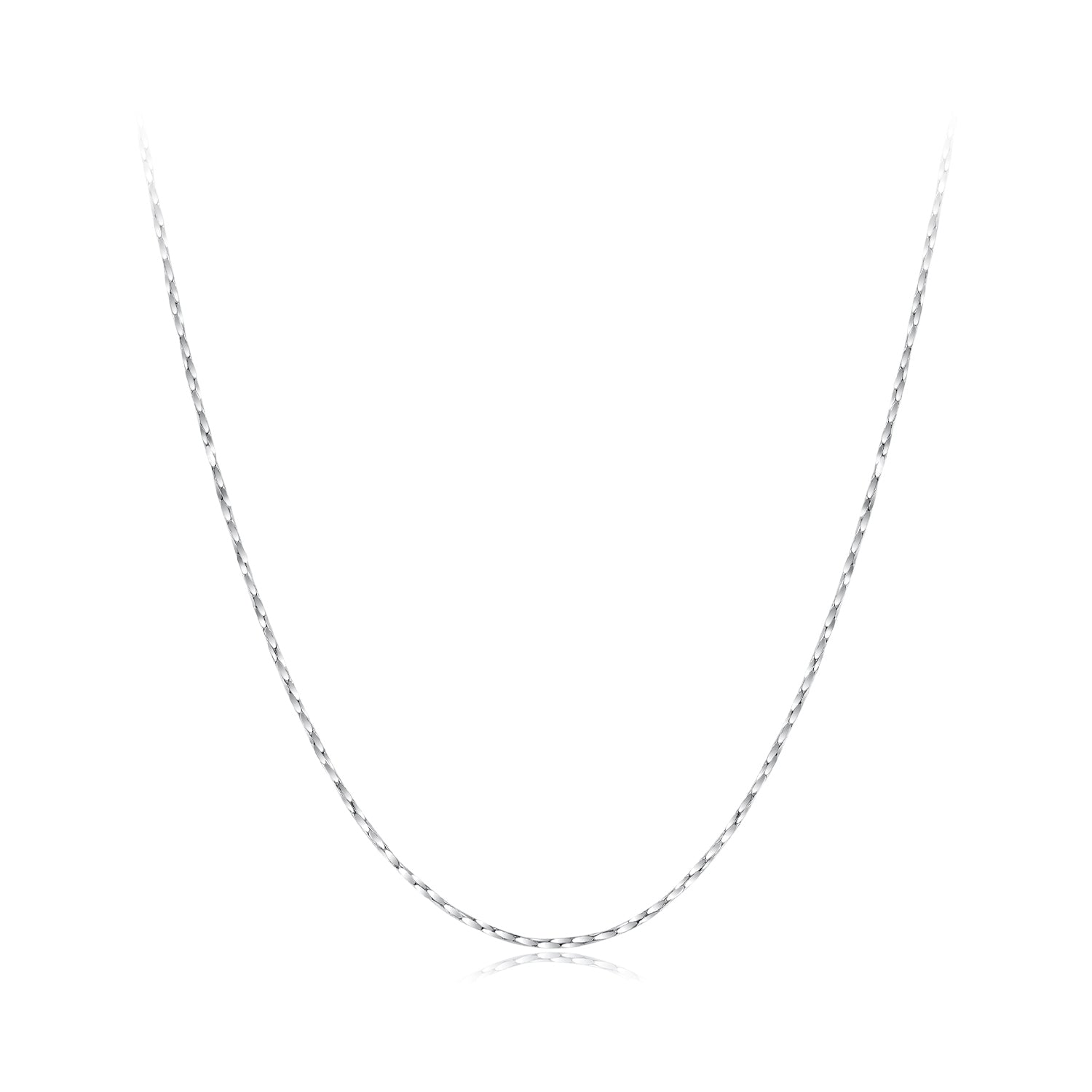 925 Sterling Silver White Gold Plated Necklace 40+5cm for Women