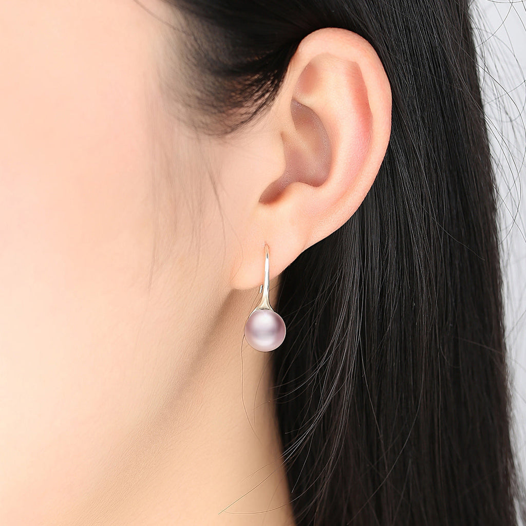 925 Sterling Silver Oxidized Pearl Earrings for Women