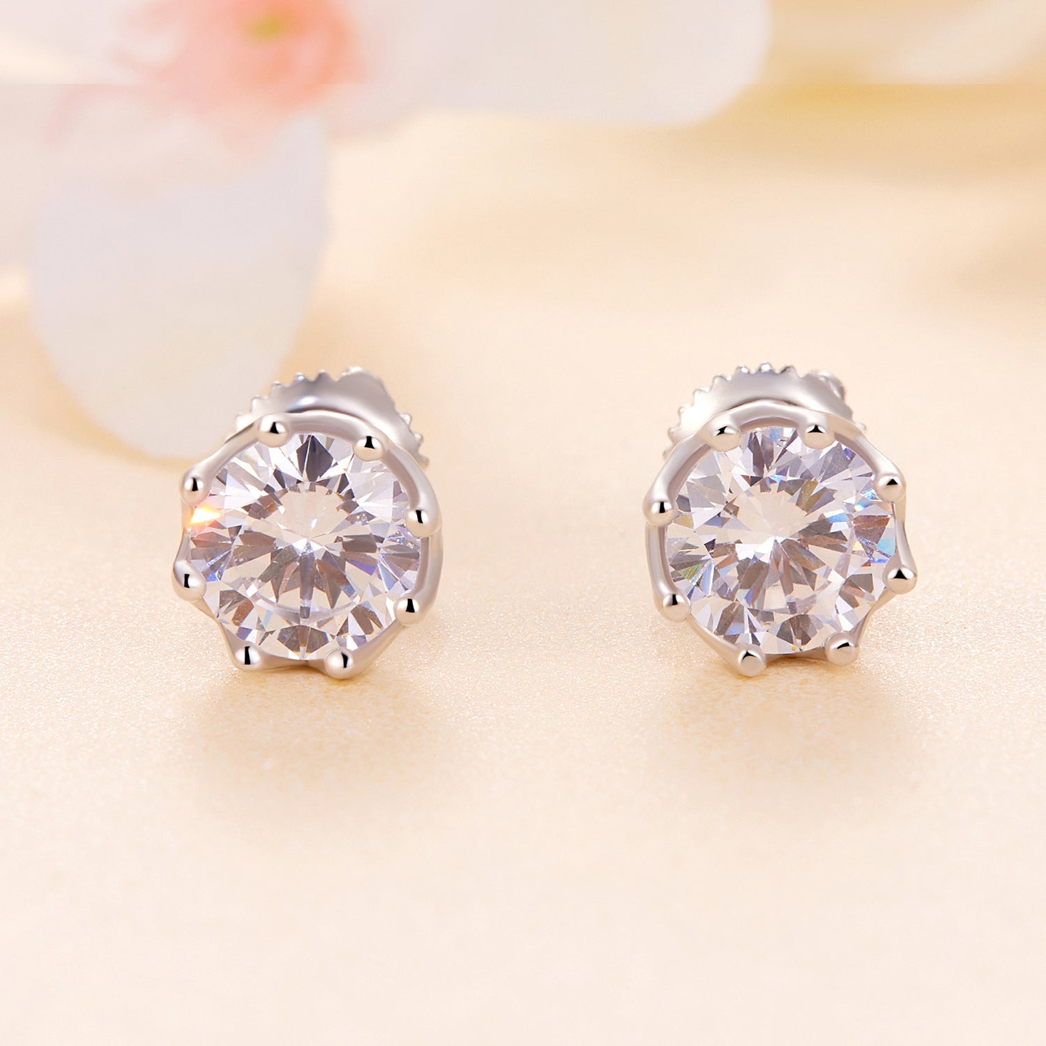 925 Sterling Silver Moissanite 0.5 Carat Earrings for Women