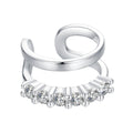 925 Sterling Silver Earrings with Pavé Setting CZ in Platinum
