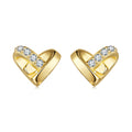 925 Sterling Silver Earrings with Pavé Setting CZ in Gold Plated