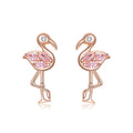925 Sterling Silver 1.5x0.7cm Plated Rose Gold CZ Earrings for Women