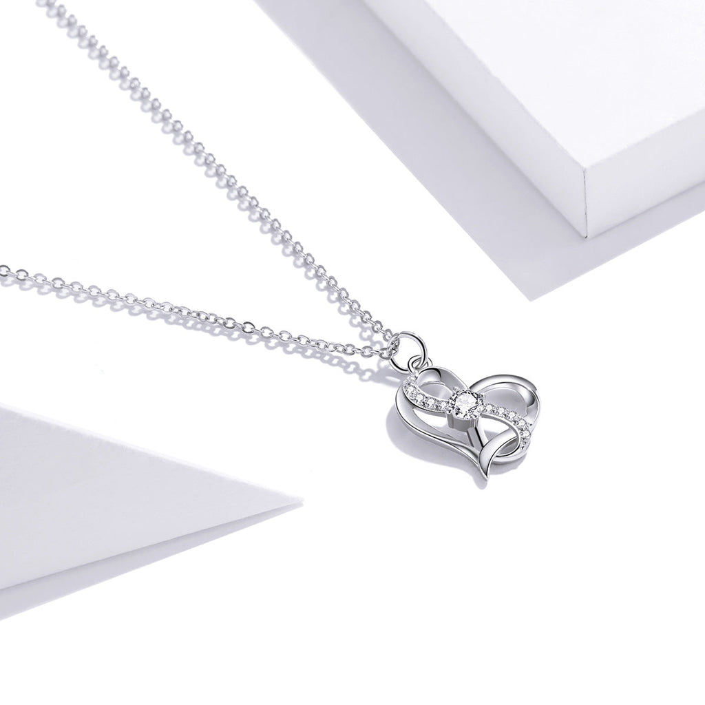925 Sterling Silver Adjustable CZ Pendant Necklace
