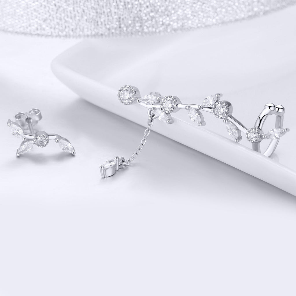 925 Sterling Silver Earrings with Platinum Plating and CZ for Women