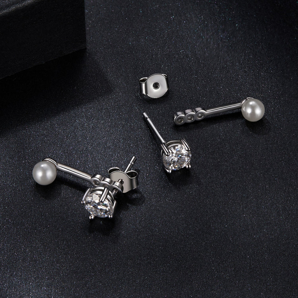 925 Sterling Silver 0.50 Carat Moissanite Earrings for Women