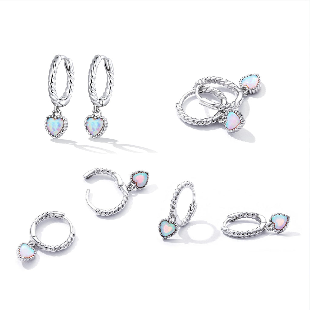 S925 Sterling Silver Translucent Opal Earrings