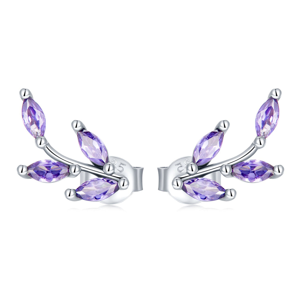 925 Sterling Silver Earrings with CZ and Oxidized Finish - 1.3*0.6cm