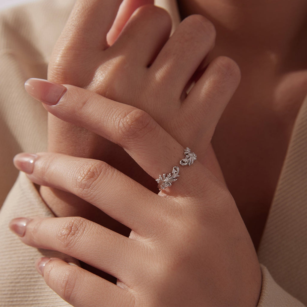 925 Sterling Silver White Gold Plated Ring with Pavé Setting CZ for Women