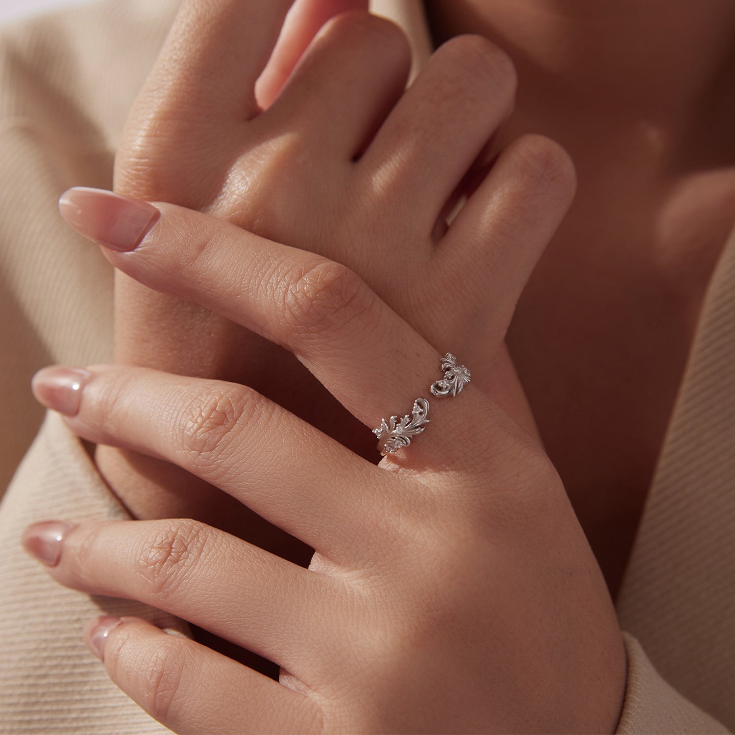 925 Sterling Silver White Gold Plated Ring with Pavé Setting CZ for Women