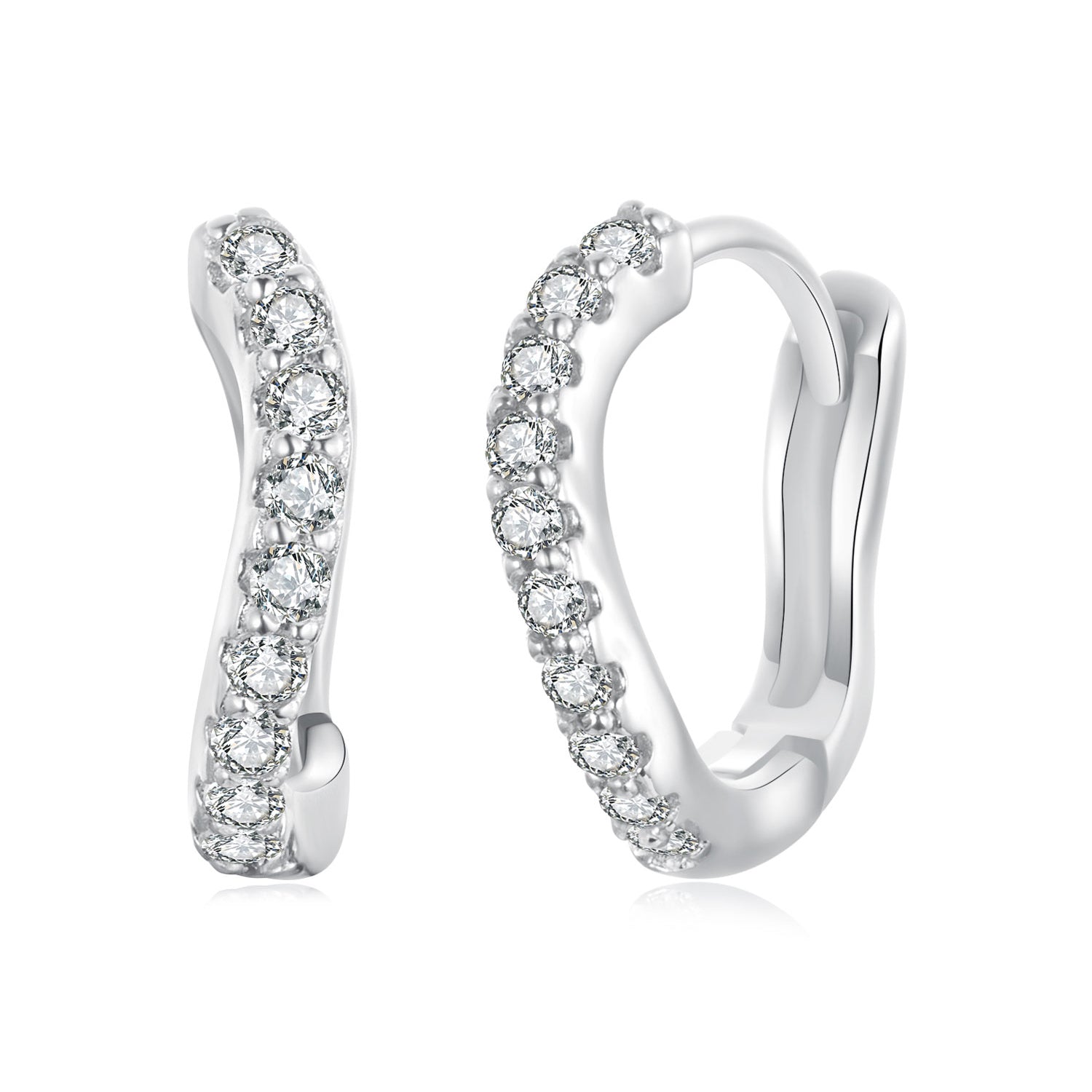 925 Sterling Silver Pavé CZ Earrings for Women