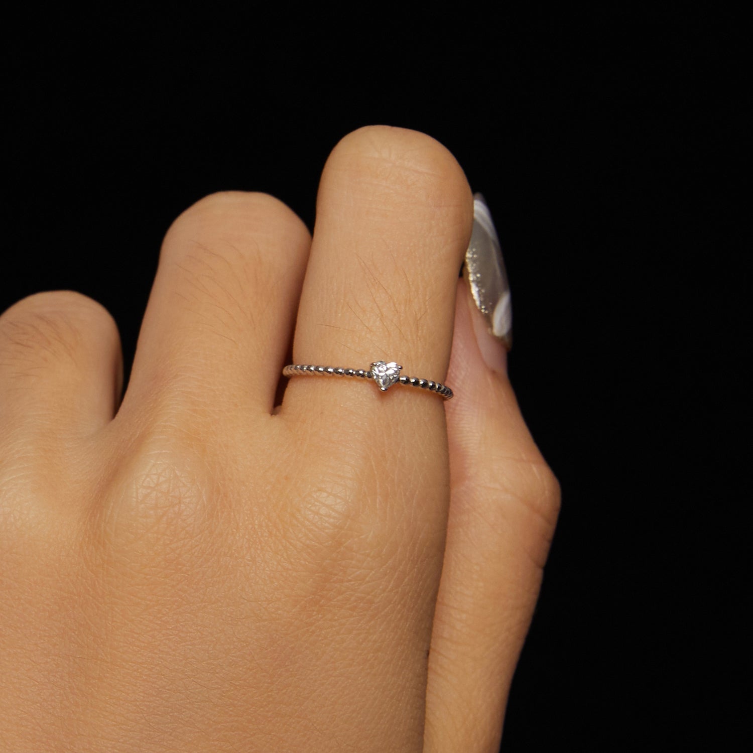 925 Sterling Silver Moissanite Ring Size 6 Plated White Gold