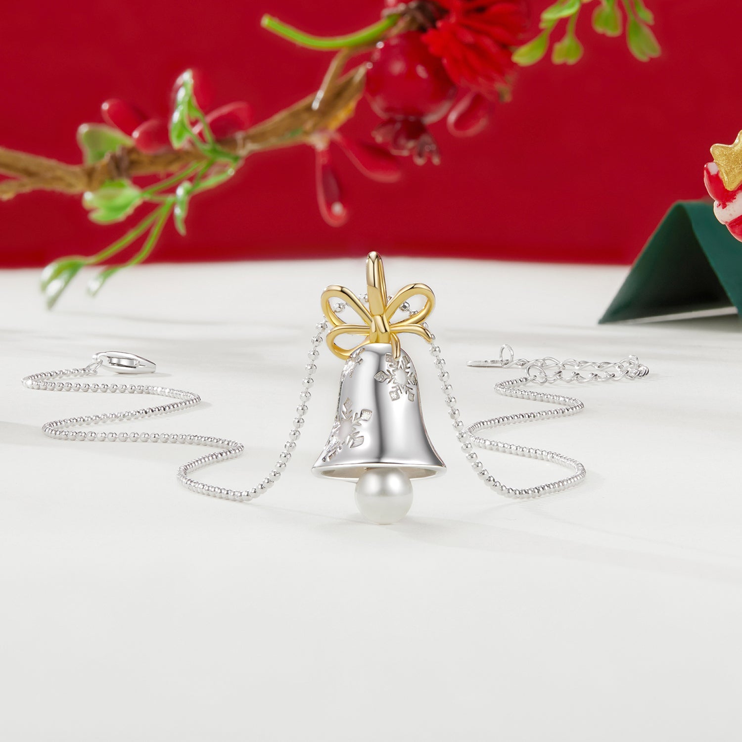 925 Sterling Silver Necklace with Quality Shell Pearl, Length 40+5cm, for Women