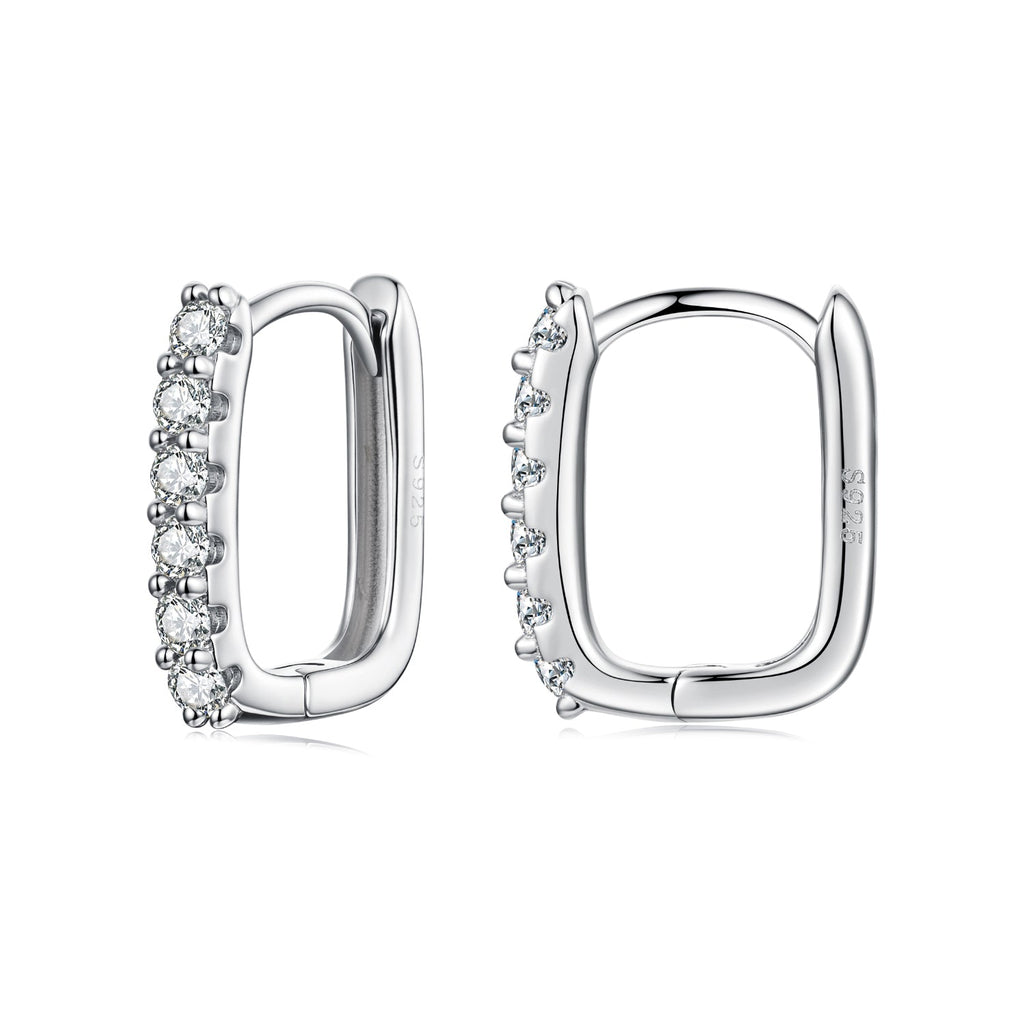 925 Sterling Silver Moissanite Earrings 1.4cm for Women
