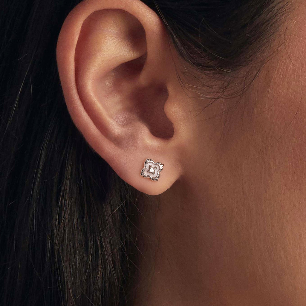925 Sterling Silver Moissanite 0.8cm Earrings for Women