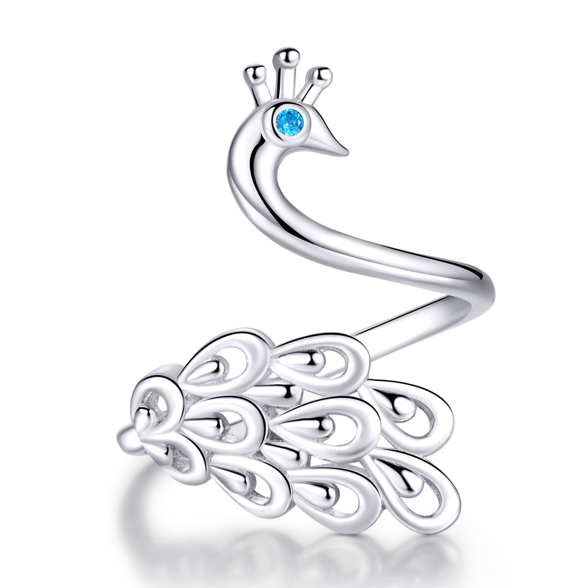 925 Sterling Silver Platinum Plated Pave Setting CZ Ring for Women