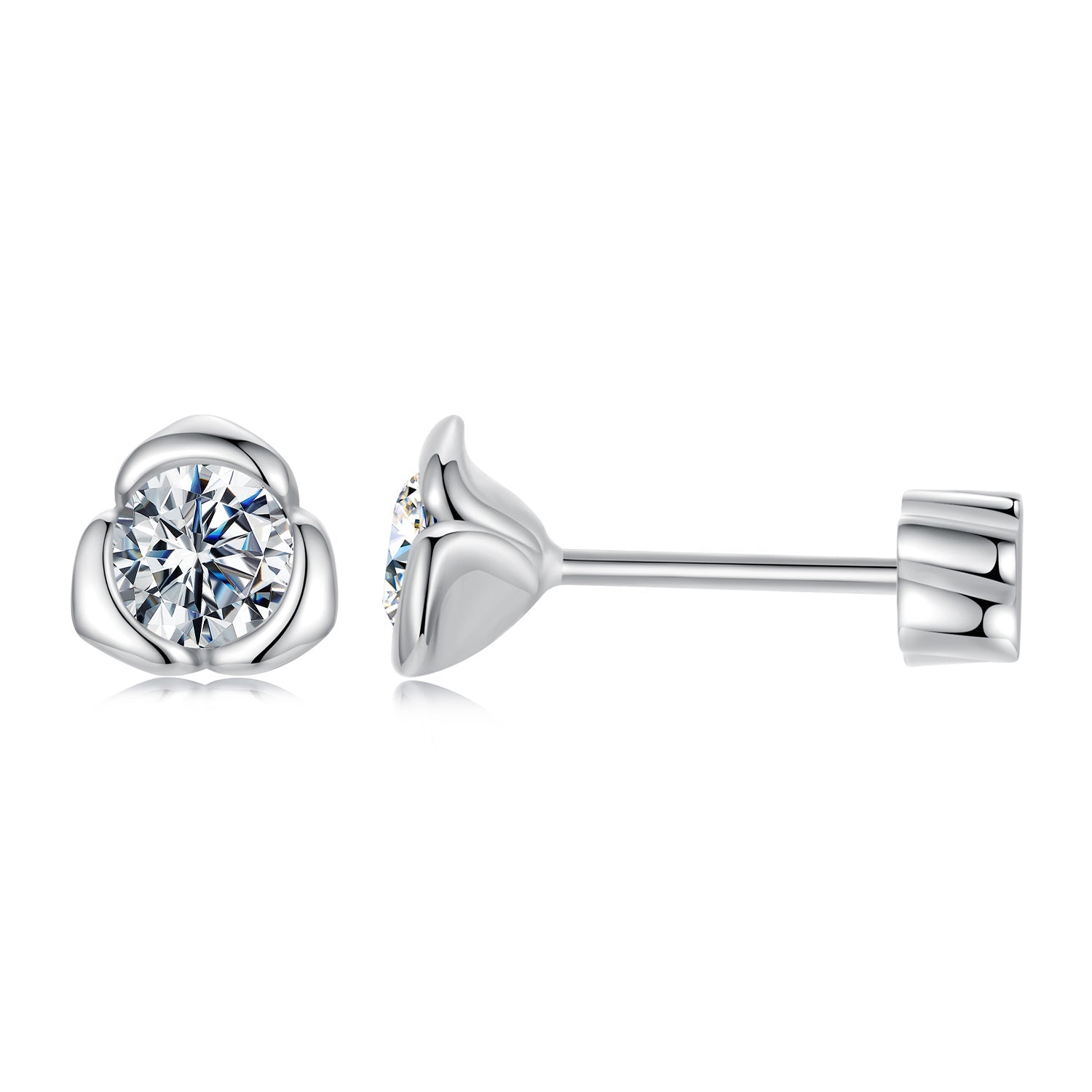925 Sterling Silver 0.3 Carat Moissanite Earrings for Women