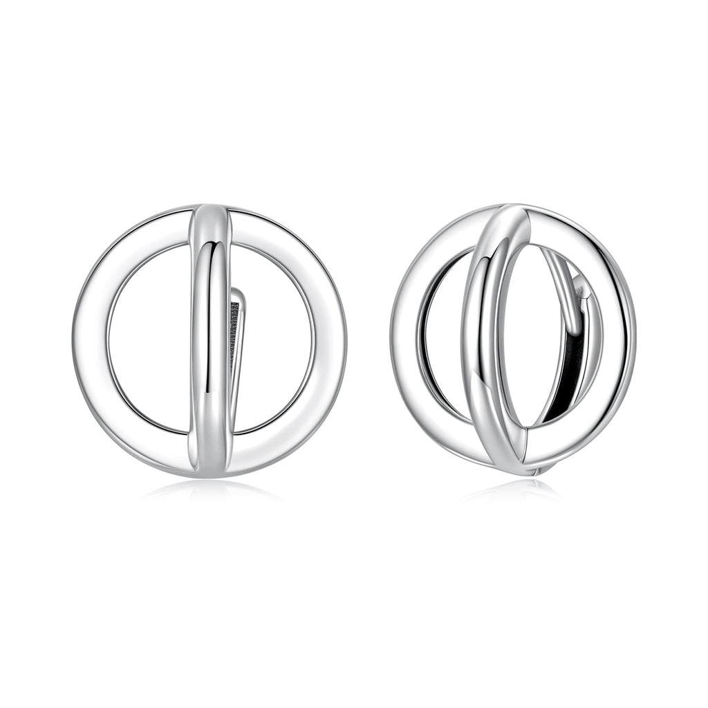 925 Sterling Silver Earrings - Oxidized Silver Finish, 1.3cm for Women