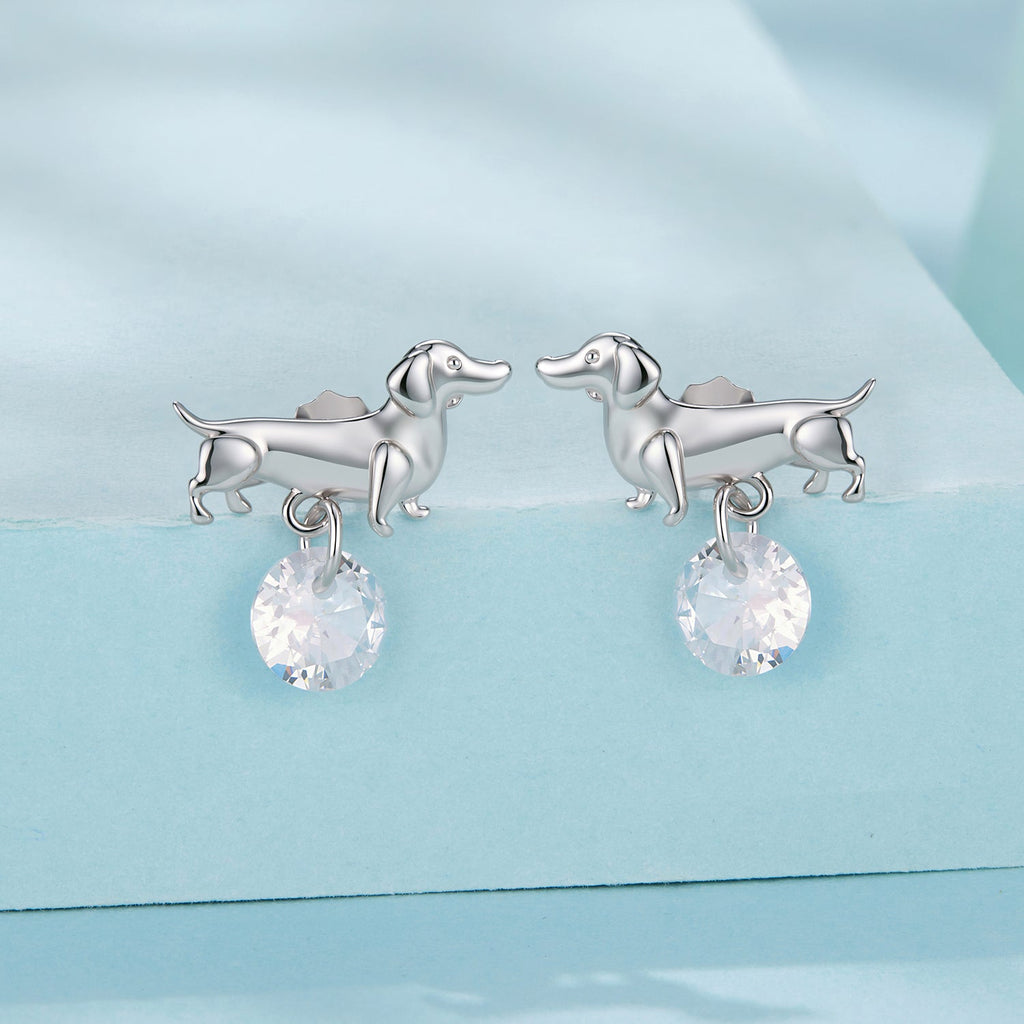 925 Sterling Silver White Gold Plated Pavé Setting CZ Earrings for Women
